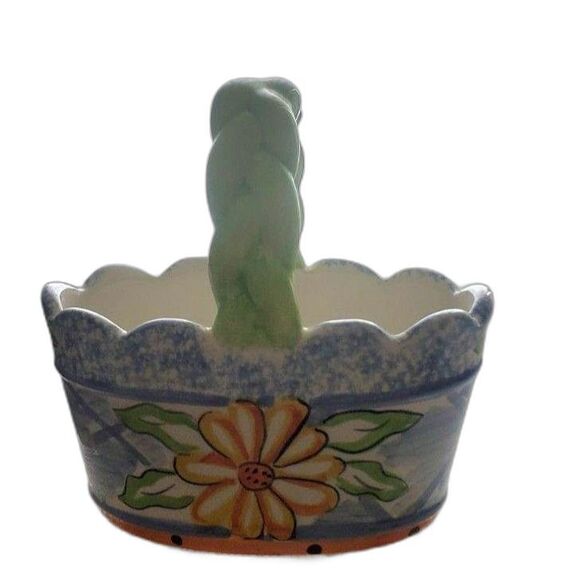 Ceramic Inspirado Hand-Painted Italian style Floral Motif ~Vintage~ - Picture 1 of 6